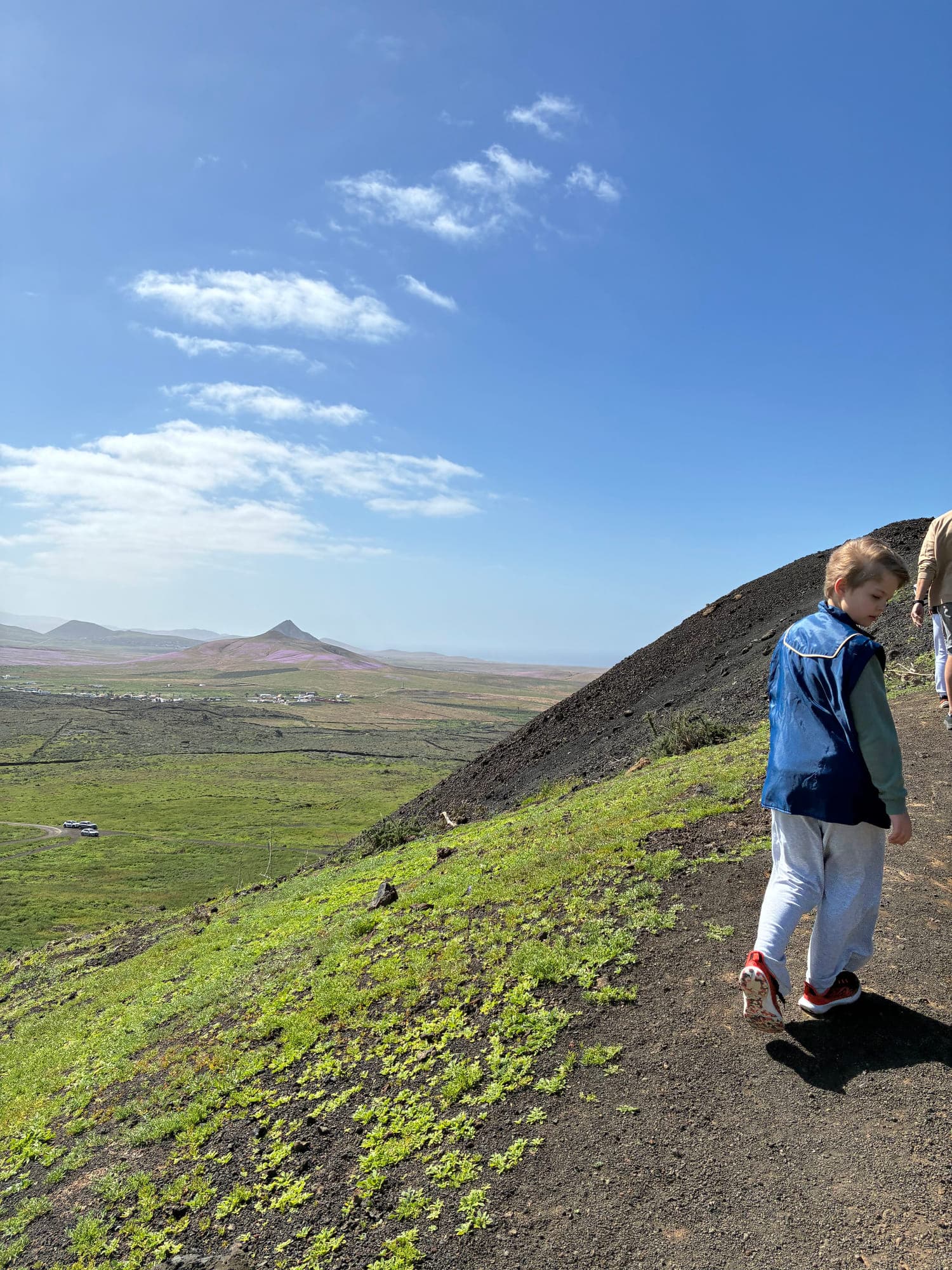 Hiking on volcanic hills of Fuerteventura