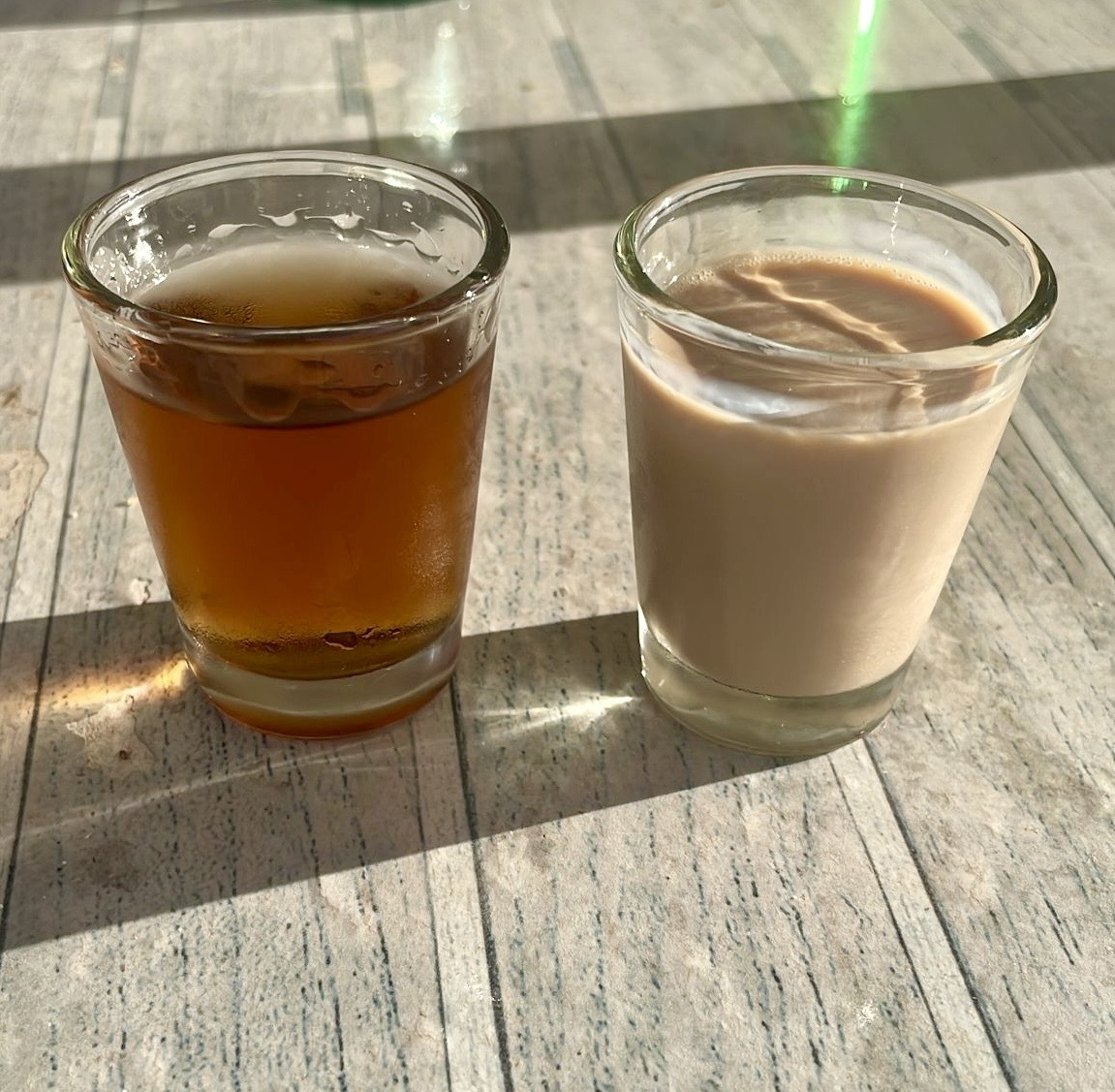 Local drinks in the sunshine